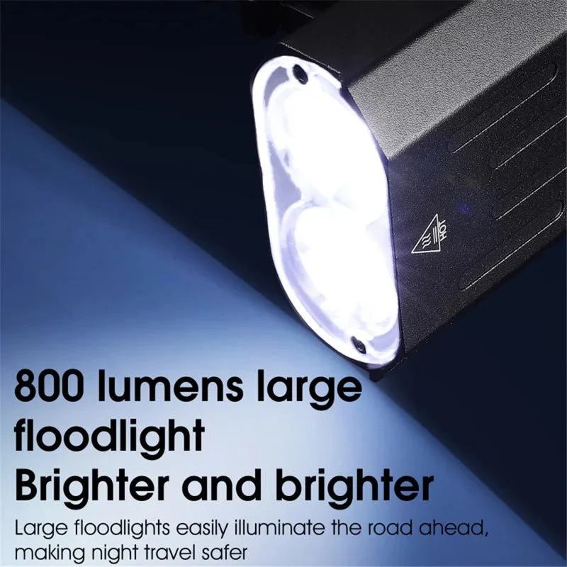 800 lumenin ultra-kirkkaat tehokkaat pyörävalot, 5 valaistustilaa Musta