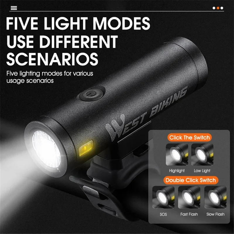 LED-etuvalo 500LM kirkas pyöräilyyn yöllä - Musta