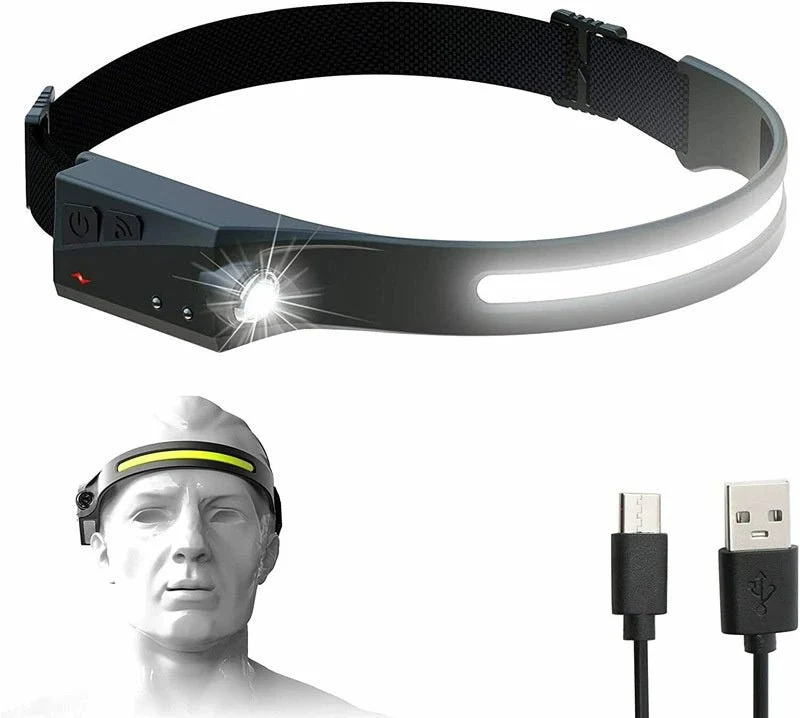 LED-otsalamppu liiketunnistimella IPX4 USB-C 1200 mAh