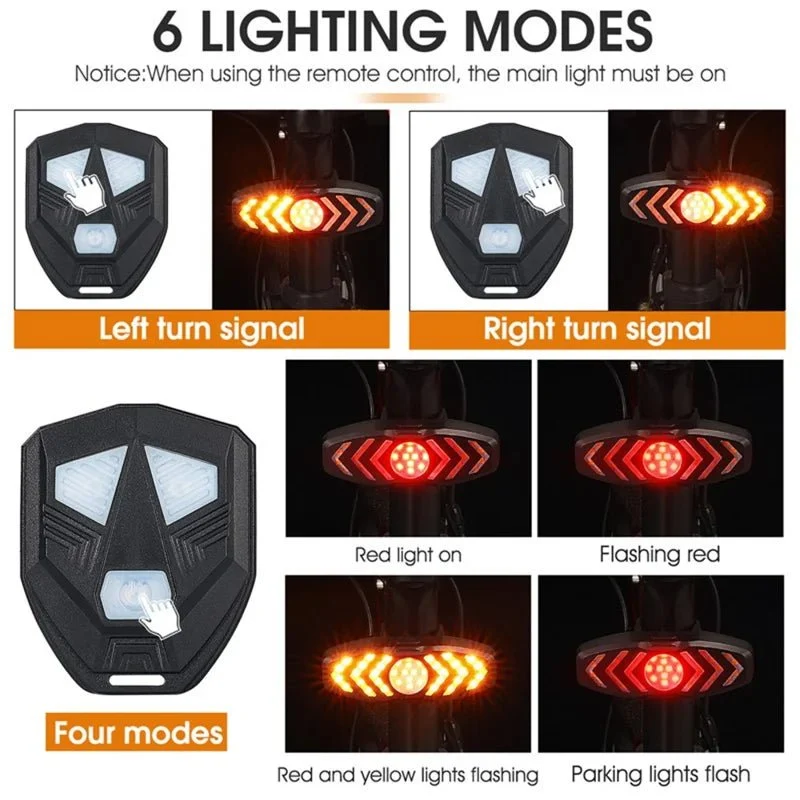LED-takavalo WEST BIKING YP0701313 vilkuilla ja kaukosäätimellä