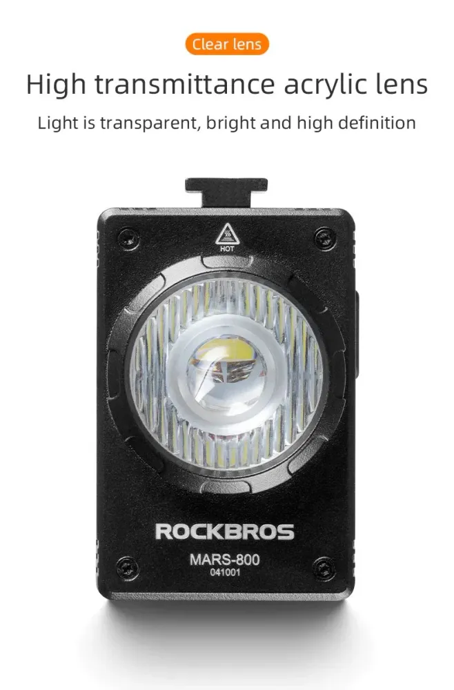 Phare Vélo ROCKBROS 800 lumenia, IPX6