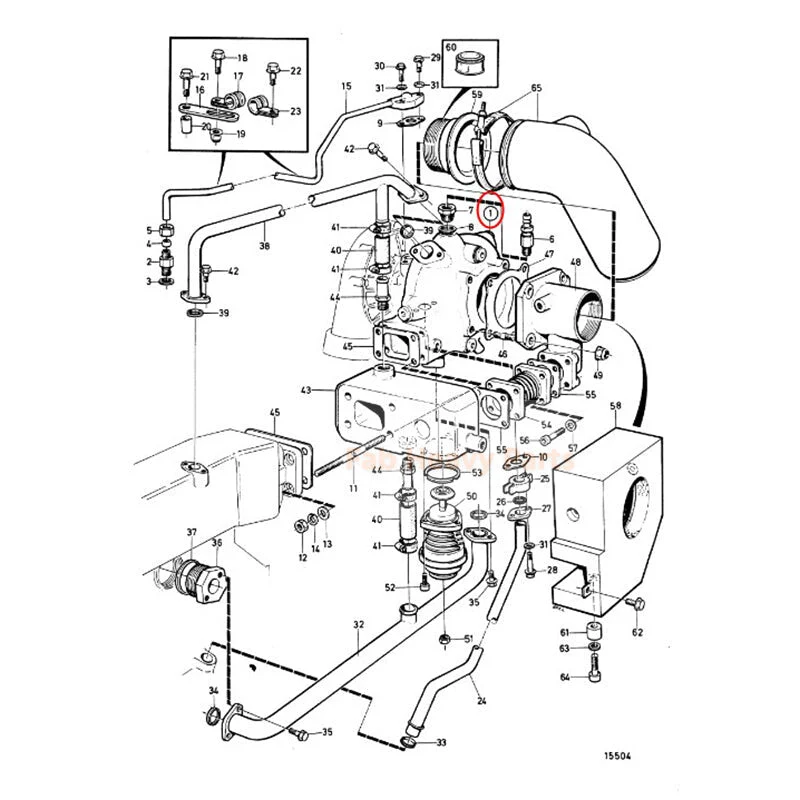 Turbo K27 Turboahdin 3802068 Sopii Volvo Penta Moottoriin TAMD72 TAMD71A TAMD72A
