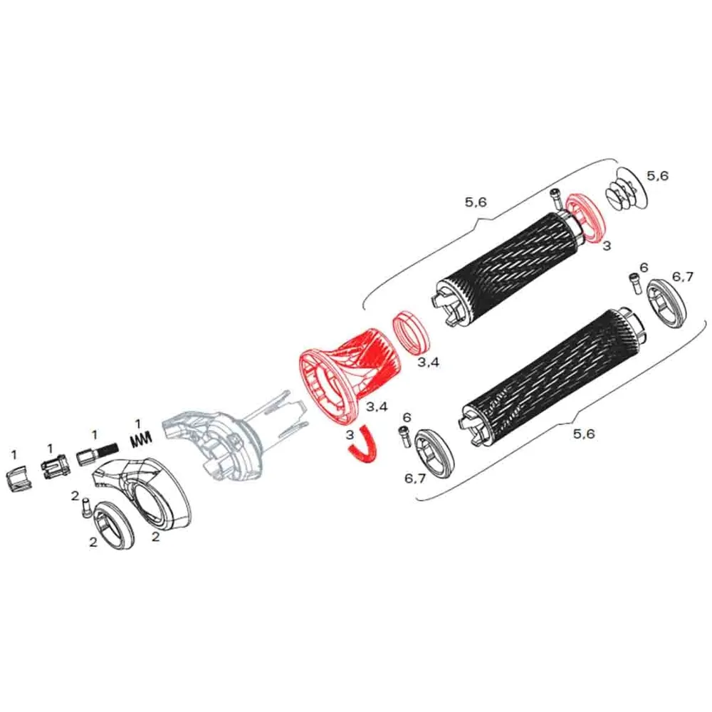Vaihtokahvasarja SRAM GRIP SHIFT XX / X0 etuvaihteeseen #11.7018.010.000