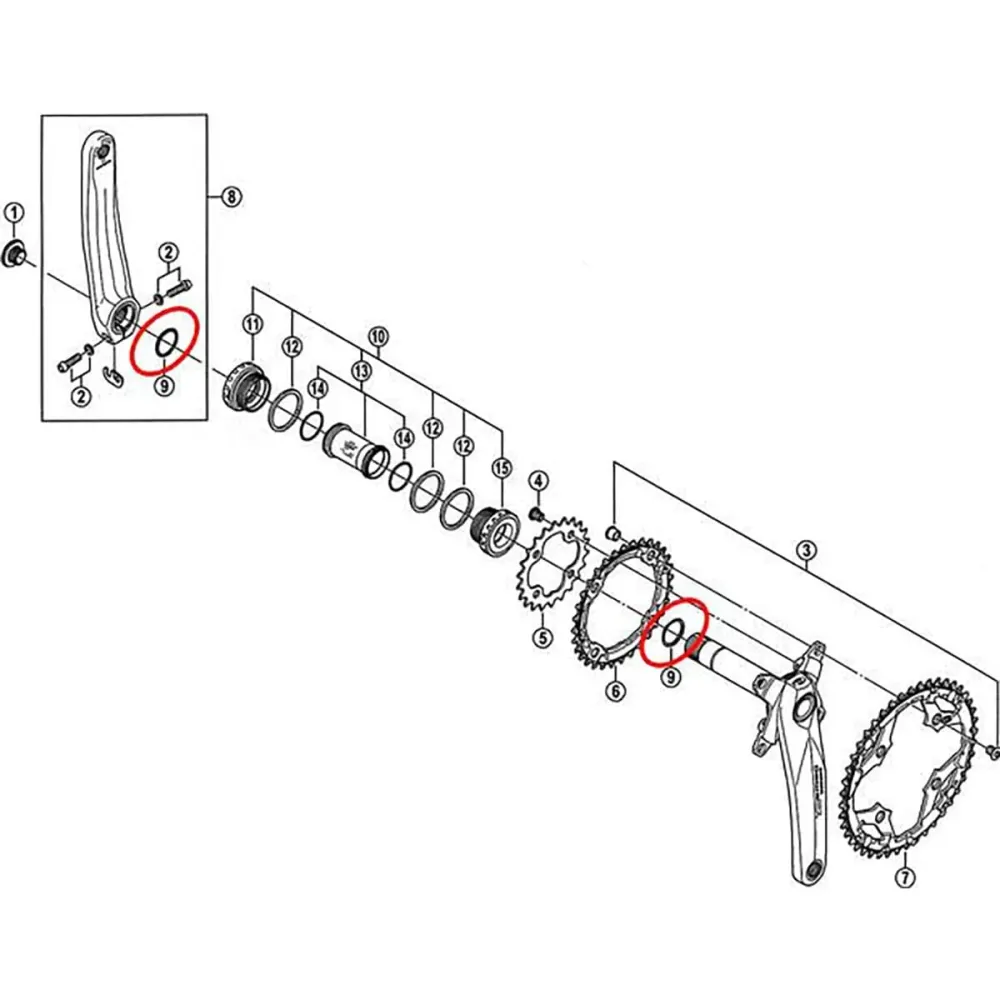 SHIMANO kampiakselin nivel SHIMANO kampiakselille