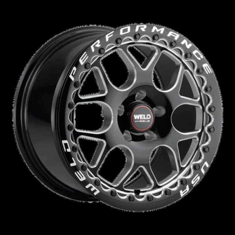 Weld Solana Beadlock 17x11 / 5x115 BP / ET0 / 78.1mm Bore - Gloss Black MIL DIA Wheel
